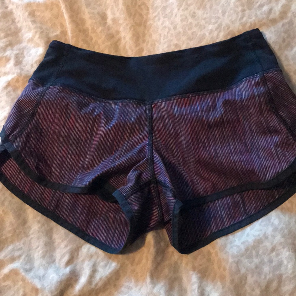 Striped lululemon speed shorts